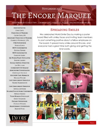 thumbnail of Encore Crowley November 2018 Newsletter