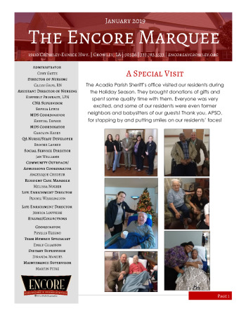 thumbnail of Encore Crowley January 2019 Newsletter